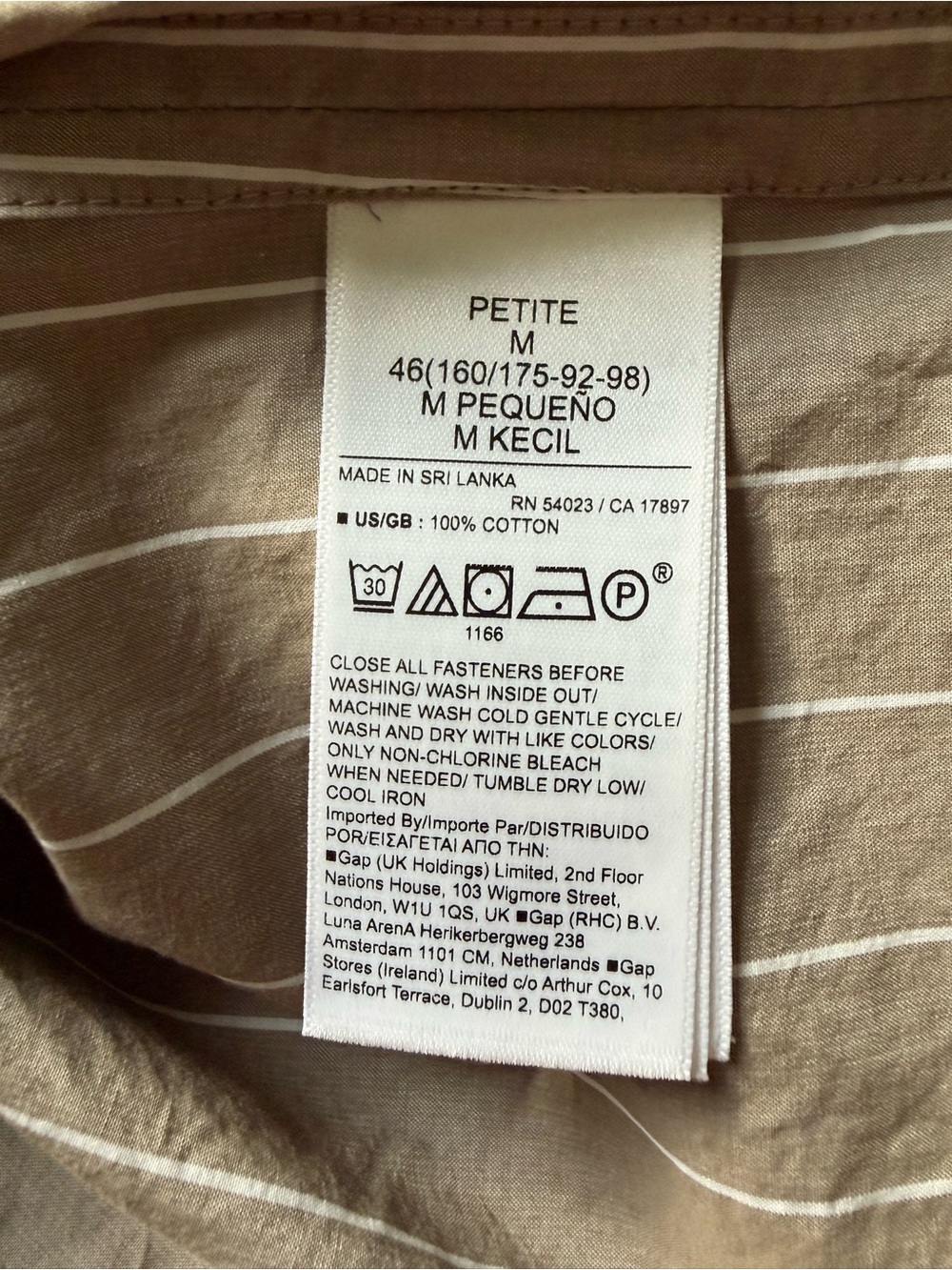Banana Republic Oversized Poplin Brown Striped Button Down Shirt - Petite M